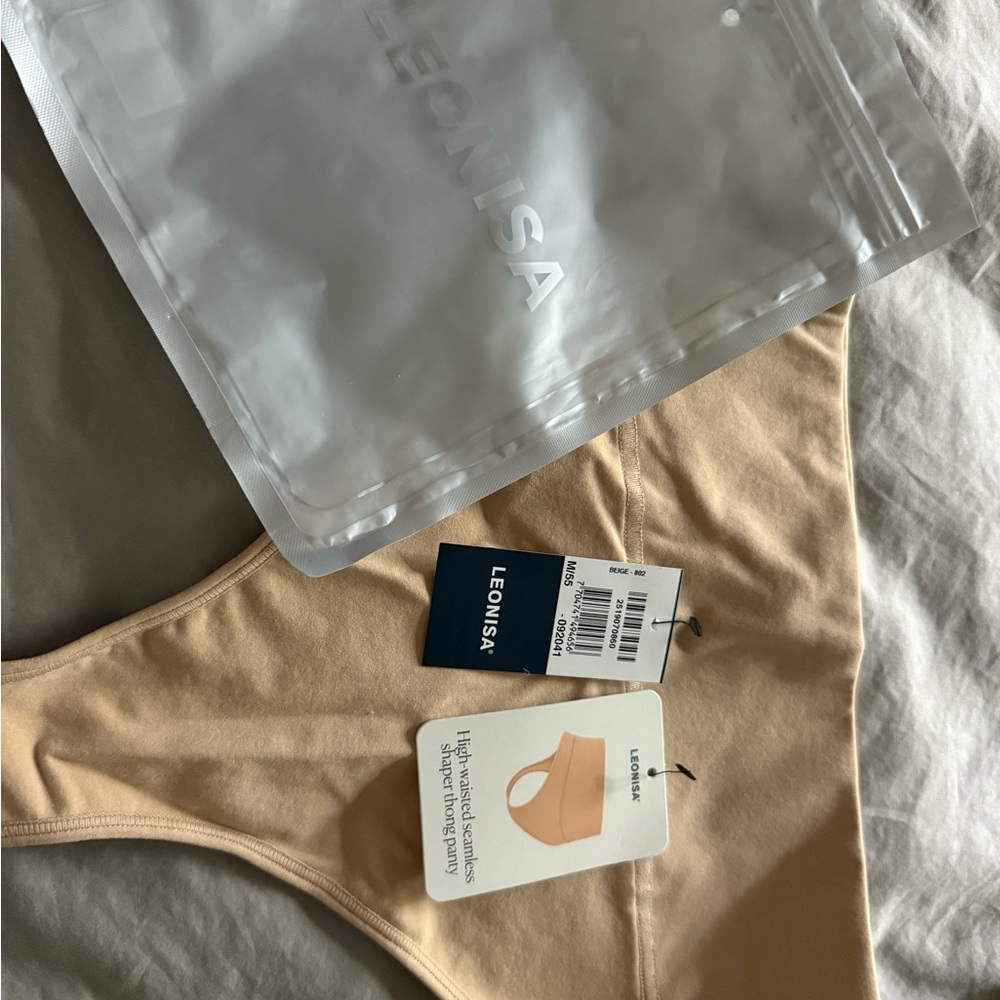 Leonisa High-Waisted Seamless Shaper Thong Panty - Tan - Picture 2 of 2